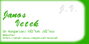 janos vetek business card